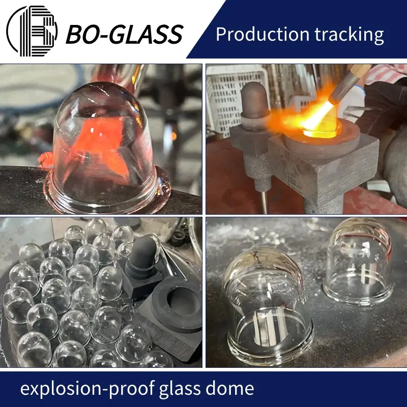 Pantalla de lámpara de vidrio de advertencia a prueba de explosiones templado prensado de alta calidad de color transparente personalizado del fabricante