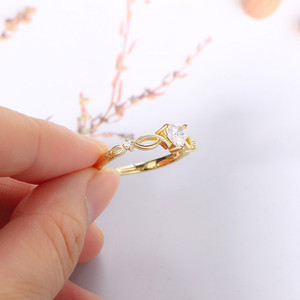 <span class=keywords><strong>Anillo</strong></span> <span class=keywords><strong>de</strong></span> dedo <span class=keywords><strong>de</strong></span> circonia cúbica con forma <span class=keywords><strong>de</strong></span> corazón para mujer, sortija ajustable, <span class=keywords><strong>oro</strong></span> <span class=keywords><strong>de</strong></span> 14 quilates, 14K, diamante, KAR346 - Product Image 3