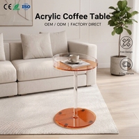 Table basse ronde en acrylique personnalisée en gros, table d'appoint de canapé pour salon, petite table de luxe légère pour la maison et le balcon – Fabricant