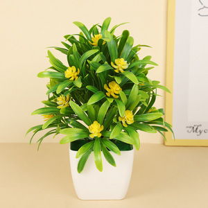 Plantes artificielles en pot avec fleurs colorées, 16x21cm, pour la décoration de la maison et du bureau, ornement de verdure d'intérieur, accessoire de photographie - Product Image 2
