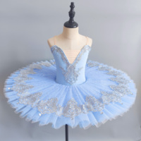 Robe de tutu en gaze moelleuse pour enfants, costume de scène pour enfants, petite princesse de ballet colorée de luxe, costume de performance du petit cygne
