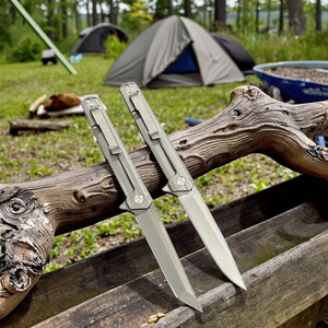 Một mảnh thép không gỉ gấp Dao Bỏ Túi dao cho cắm trại ngoài trời DIY lớp Survival dao - Product Image 3