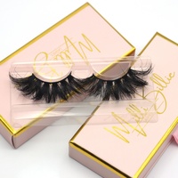 Pestañas Postizas de Visón 100% Real, Estilo 5D, Dramáticas, Grosor de 0.07MM, 25mm, Venta al por Mayor de Fábrica, Caja Personalizada