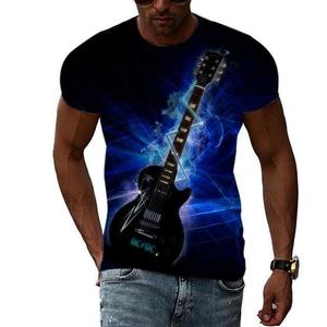 Spedizione Gratuita, T-Shirt da Uomo con Stampa 3D Personalizzata Ispirata alla Musica, Manica Corta, Collo Tondo, in Poliestere/Cotone, Smart Casual e Traspirante - Product Image 3