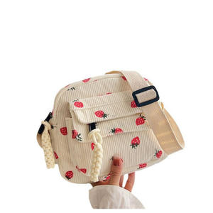 Bolso de terciopelo estilo coreano para mujer, nuevo modelo 2025, estampado de fresas, bandolera informal para mujer - Product Image 5