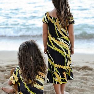 OEM Customized Soft Skin-friendly Pleated Floral Dress 100% Cotton Lawn Children's Hawaiian Dress - Product Image 2