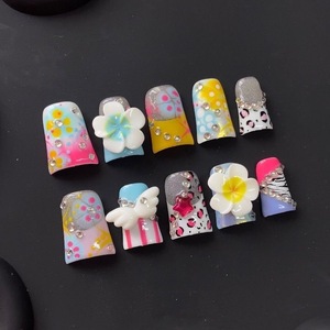 Mignon en trois dimensions Hot Girl <span class=keywords><strong>Nail</strong></span> <span class=keywords><strong>Art</strong></span> court bec de canard à l'ancienne conception de frangipanier pressé à la main pour les doigts - Product Image 3