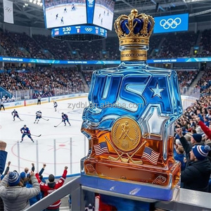 Decantador de Vidrio Soplado a Mano al por Mayor, Diseño USA Hockey 2026 Milán Milagro, Sin Plomo, de Borosilicato de Alta Calidad, Botella de Licor para Eventos Deportivos de Campeones - Product Image 6