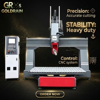 Machine de fraisage CNC multifonctionnelle à cinq axes avec table de travail mobile, adaptée au traitement du bois, des plastiques, du PVC et de l'acrylique