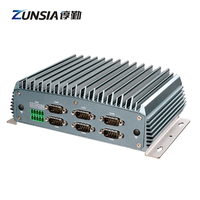 Mini PC industriel sans ventilateur avec processeur Celeron J6412 X86, 2 ports LAN, 6 ports COM, 2 x DDR4 8 Go de RAM, 256 Go de SSD