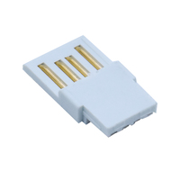 Ensemble de 3 connecteurs USB Type A Mini Micro USB 3.0 mâle à ressort 4, 9, 10 broches, coque de protection en acier inoxydable plaqué or
