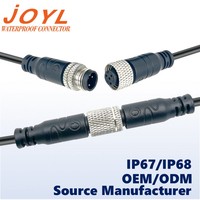 Connecteur étanche JOYL M8 avec écrou de blocage en métal, câble 4 broches IP67/IP68 60V 4A, adapté aux capteurs de pression hydrauliques et pneumatiques