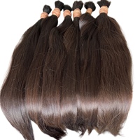 Extensions de cheveux humains en vrac, 100% vierges, non traitées, de donneur unique, cuticules alignées, couleur claire, vente en gros