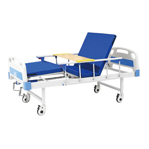 <span class=keywords><strong>Lit</strong></span> d'hôpital manuel multifonctionnel à double manivelle pour soins infirmiers et patients, avec matelas en éponge médical - Product Image 4