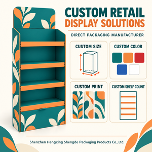 Expositor de Cartón Corrugado Impreso Personalizado, Estante de 4 Niveles para Exhibición de Productos en Supermercados, Venta al Por Mayor - Product Image 5