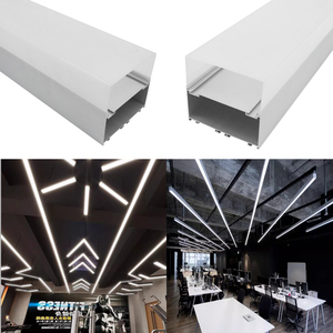 Profilé LED Alu Noir <span class=keywords><strong>S80</strong></span> Luminescence à trois côtés Boîtier de suspension en aluminium Profilé de lumière LED - Product Image 1