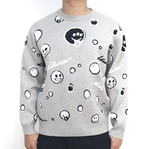 เสื้อสเวตเตอร์ไหมพรมผู้ชายลายหน้ายิ้มสไตล์มินิมอลสุดเท่ - Product Image 1