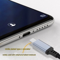 Kabel Audio Stereo USB C ke 6.35mm 1/4 Inch untuk Amplifier Gitar Mixer, Logo Laser Pesanan Kecil, Panjang Dapat Disesuaikan