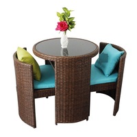 Meubles de jardin en rotin modernes et imperméables au design unique table basse ensembles de jardin chaise de rangement pour l'extérieur