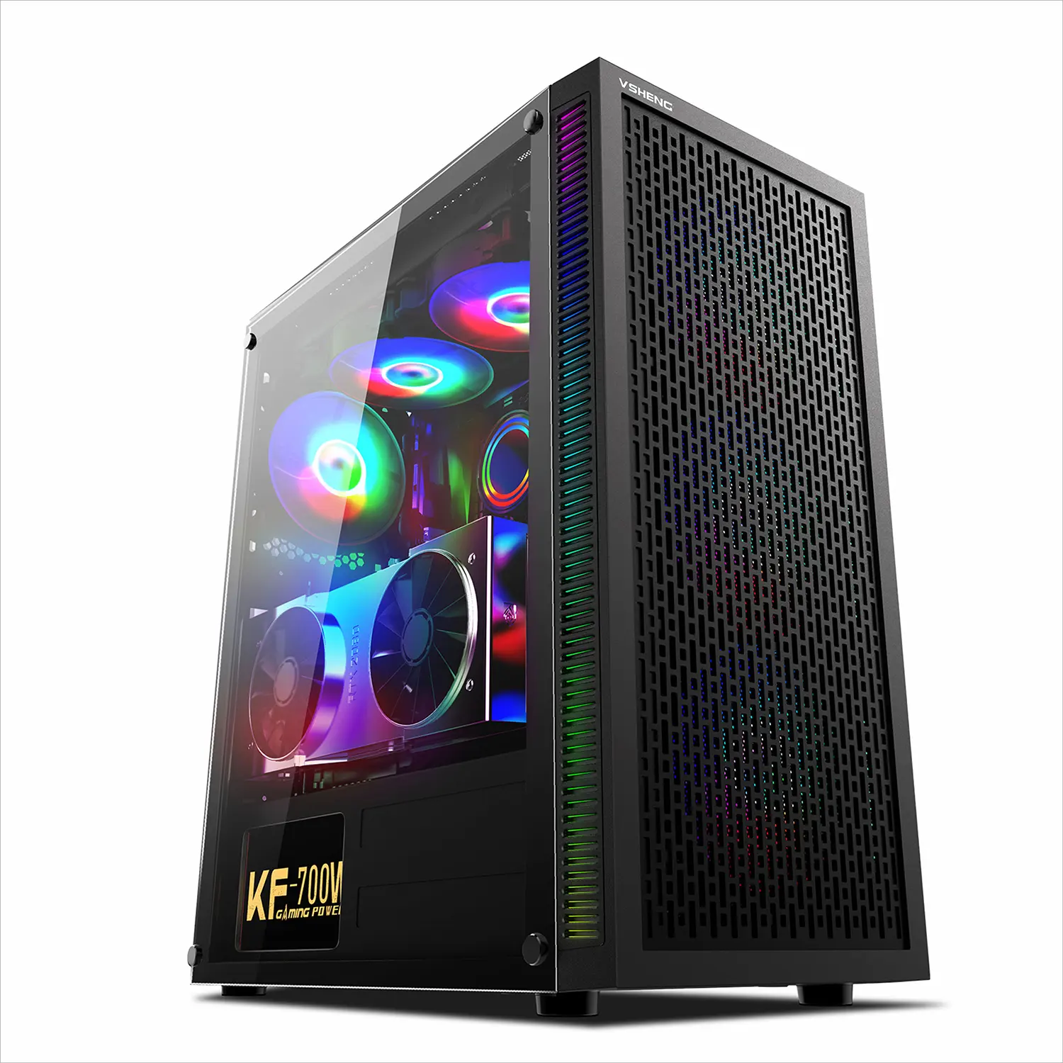 Led Glass Cpu Cabinet White Computer Pc Custom Deluxe Mid Micro Atx Cases Super Tower for Micro Atx Mother Board