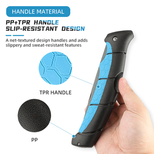 DX-工具PK-1096不锈钢剃须刀锋利蓝色不粘涂层刀片折叠圆角刀PP + TRP手柄户外一次性 - Product Image 4