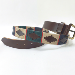 Ceinture Polo Homme en Cuir de Vachette Véritable Personnalisée, Cousue Main, avec Quincaillerie en Laiton, Vente en Gros, OEM LPB-0042 - Product Image 1