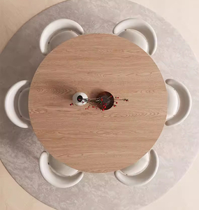 <span class=keywords><strong>Table</strong></span> à manger ronde en bois massif de luxe avec plateau tournant en pierre, meubles de salle à manger de <span class=keywords><strong>cuisine</strong></span> moderne, ensemble de <span class=keywords><strong>table</strong></span> à manger ronde - Product Image 5