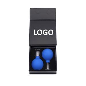 Juego de ventosas chinas de vidrio de dos piezas personalizables FL, taza de masaje con ventosas de vidrio con juego de ventosas de bola de silicona - Product Image 1