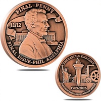 Pièce de monnaie commémorative personnalisée plaquée cuivre 1,77 pouce, logo personnalisé, vente en gros, fabricant OEM, faible MOQ, ODM