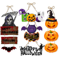 Décorations murales suspendues en papier imprimé numérique colorées pour Halloween, style moderne, ornements de porte et de mur pour la décoration de fête et de la maison