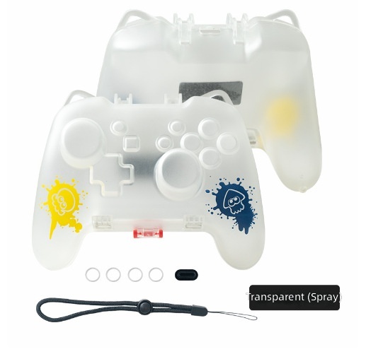 เปลือกด้ามจับเฉพาะสำหรับ Switch Pro สีขาวโปร่งแสง