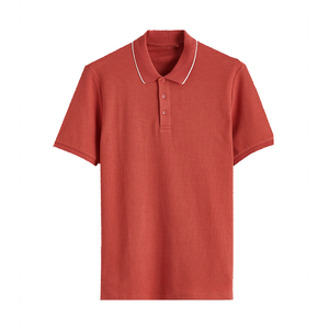 Mens Premium Solid Color Polo <b>Collar</b> Short Sleeve Casual <b>T</b> <b>Shirt</b> For Outdoor Wear Breathable Cotton Knitted Summer Top - Product Image 1