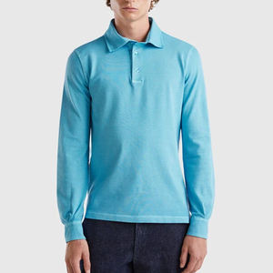 Chemises en jersey de coton de haute qualité pour hommes, unies, écologiques, vente en gros, manches longues, confortables, décontractées, logo personnalisé, OEM - Product Image 6