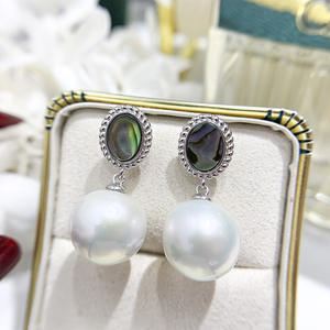 WENCHI S925 เงินแท้ DIY อุปกรณ์เสริมไข่มุก ตัวฐานเปล่าสำหรับใส่ไข่มุกขนาด 9-13 มม. สำหรับรุ่น 11082 เครื่องประดับอัญมณี ต่างหู - Product Image 3