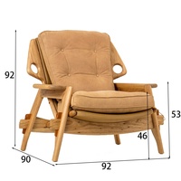 Fauteuil moderne de bureau à domicile Chaise de loisirs en bois massif Design rétro ancien pour salle à manger Balcon Lecture Salle d'exposition Utilisation