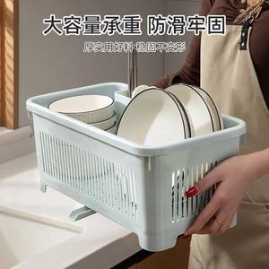 Escurridor de platos de cocina de gran capacidad, estante de plástico para platos, forma cuadrada, cesta de drenaje multiusos para almacenamiento en el fregadero - Product Image 4