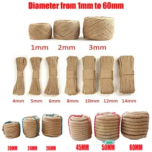 Factory Direct 100% Natural Hemp Rope DIY Decoration Sisal Cord Jute Twine For Packing Ropes