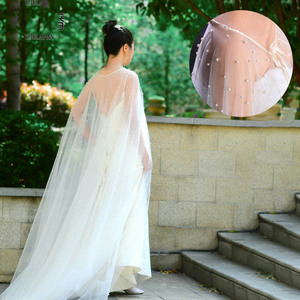 Genya珍珠网眼披肩新娘婚礼披肩和包裹晚礼服舞会礼服Bolero为女性耸耸肩婚礼披肩 - Product Image 5