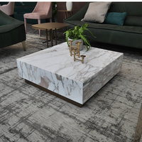 Table basse carrée en marbre moderne de luxe italienne pour salon