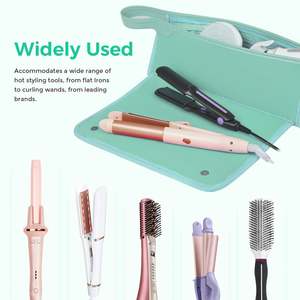 Heat-Resistant Multi-Pocket Stylish 2-in-1 Hair Tool Bag Tidy Hair Styling Tools and Makeup Essentials - Product Image 6