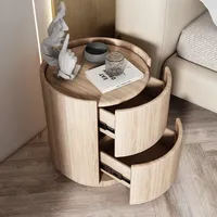 Meuble d'appoint de salon, table de chevet créative en bois massif, 2 tiroirs, nouveau meuble de rangement simple et moderne pour petite chambre à coucher