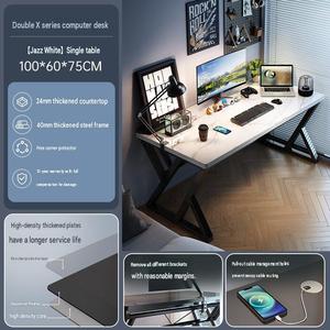 Mesa de escritorio para juegos Moonstone Grey, 80 x 60 x 76 cm, mesa de ordenador reforzada para PC, mesa de escritura para ordenador - Product Image 2
