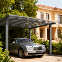 Abri de voiture moderne de luxe en polycarbonate et alliage d'aluminium, inspiré de la nature, pour 2 véhicules, avec toit en arche, étanche, garantie 10 ans pour voiture extérieure