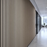 Panneau acoustique en bois WYRAX noir 3000x600x21mm avec feutre en polyester PET pour l'absorption acoustique des halls d'ascenseurs et la décoration murale