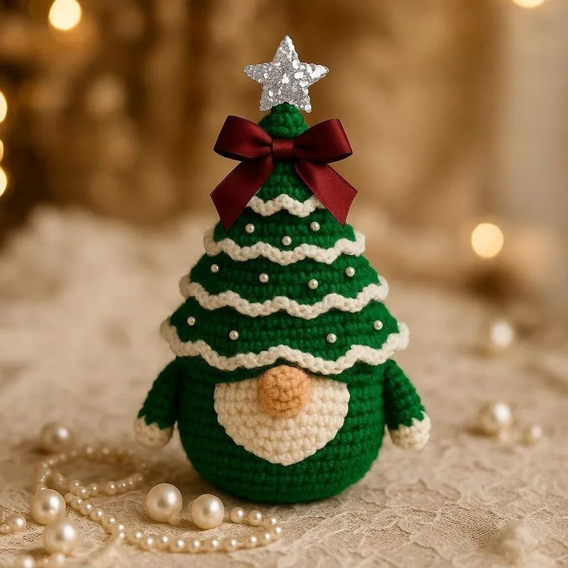 DIY Handicrafts Crochet Christmas Tree Gnome