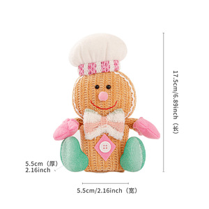 2025 Glowing Christmas Ornaments Gingerbread Man Knitted 3D Ornaments <b>Cute</b> Gingerbread Man <b>Doll</b> Christmas Gift Party Decorations - Product Image 6