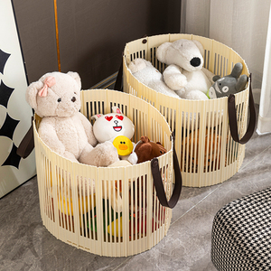 ตะกร้าพลาสติกทรงรีพับเก็บได้พร้อมที่จับสำหรับเก็บเสื้อผ้าและของเล่น - Product Image 4