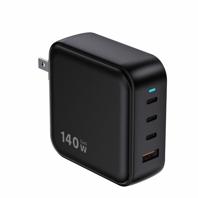 140W PD GaN Fast Charger 4 Port USB C Power Adapter for Phone Tablet Laptop MacBook Travel Charger