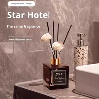 Diffuseur de parfum en verre carré noir durable de 200 ml, sans feu, design en verre, pour la maison, l'hôtel, l'aromathérapie, eau de parfum, parfum