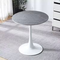 Table de salle à manger moderne en pierre frittée à pieds en métal haute charge assemblée pour une utilisation en hôtel et en appartement